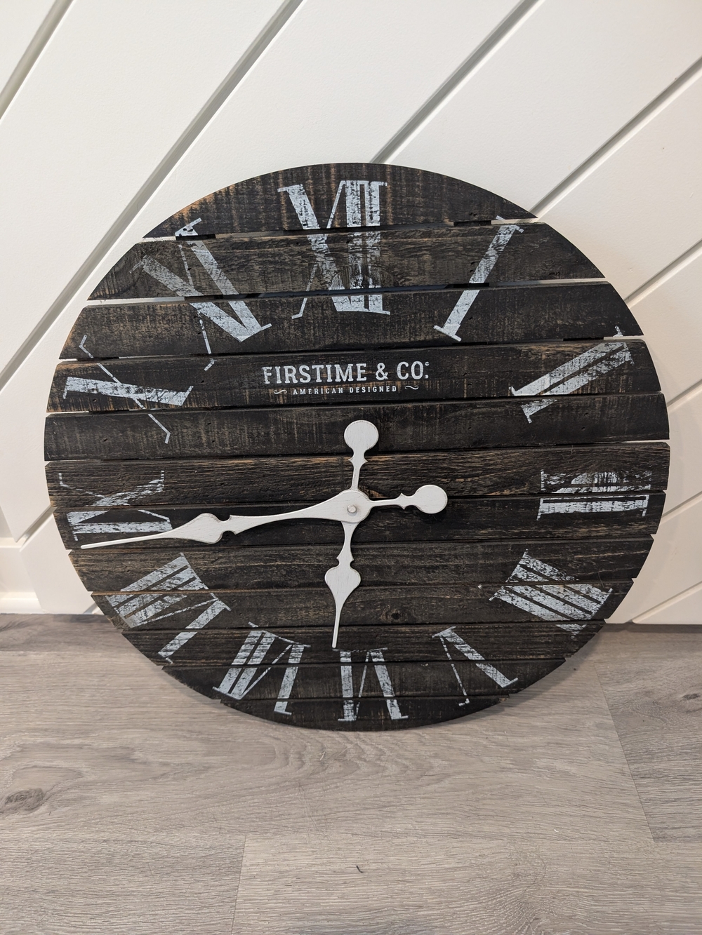 FirstTime & Co. Rustic Black Wood Wall Clock - DECORATIVE ONLY